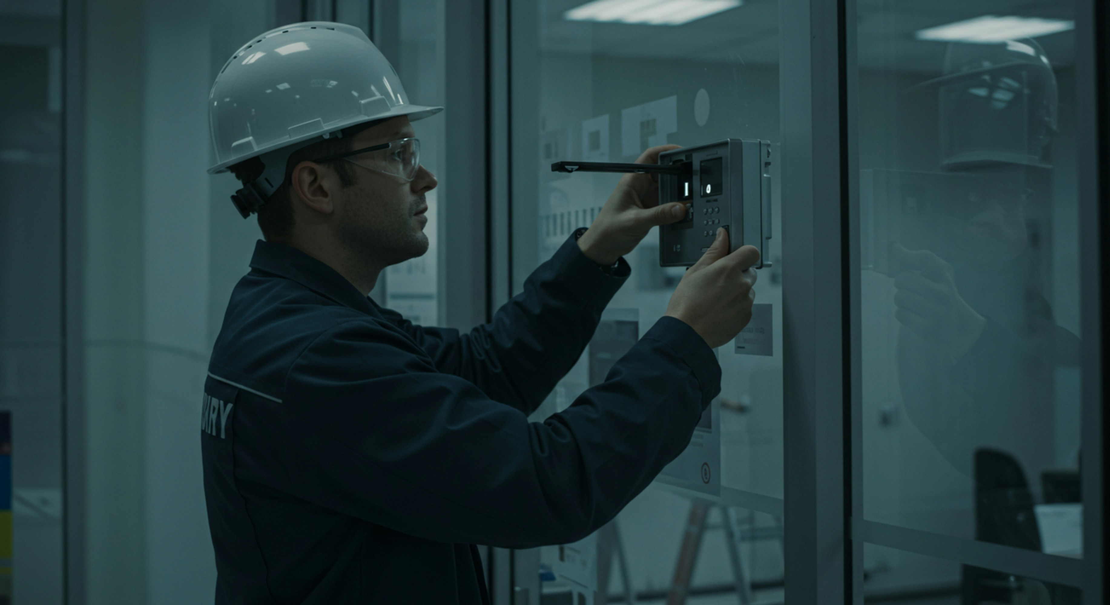 Access control field installation in progress